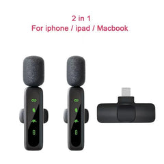 Lavalier Wireless Microphone 80mAh Rechargeable Battery Clip-On Podcast Mic for Streaming Vlogging Voice Recording Plug & Play