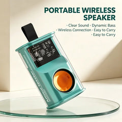 Bluetooth Speaker New Transparent Mech Audio TWS Two-Machine interconnection Rhythm Breathing Light 360° Stereo Surround