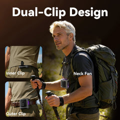 MUXNW Ventilador Waistban Rechargeable Clip-On Waist Fan with Ice Cooling Plate, 8000mAh Portable Hands-free Belt Fan for Campin