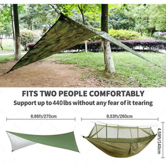 Anti Outdoor Camping Hammock with Mosquito Net and Rain Tent Equipment