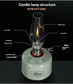 Campingmoon T-1 Outdoor Gas Coreless Candle Lamp Gasification Tent Gas