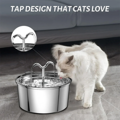 3L Cat Water Fountain Stainless Steel Pet Water Fountain with Automatic Water Fountain for Cats Inside Dog Fountain Dispenser