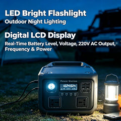 New 800W 589WH Portable Power Station 600W/800W Solar Generator LiFePO4 Backup Power Bank for Outdoor Camping Home Emergency