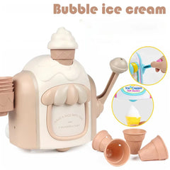 Kids Simulation Ice Cream Bubble Maker Bath Automatic Foam Making Machine, Toddler Pretend Play Bathroom  Bath Tub