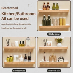 Wood Kitchen Organizer Mounted Spice Rack Kitchen Storage with Hooks for Condiments Kitchen Accessories