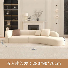for Nordic Fabric Sofa Living Room Home Light Luxury Curved Large Sofa White Beauty Salon Hotel Lounge Sofa Chair