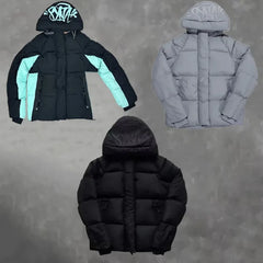 New Black RO Style Shark Head Hooded Puffer Jackets For Men Women Loose Streetwear Full Zip Up Cotton Winter Parkas emo
