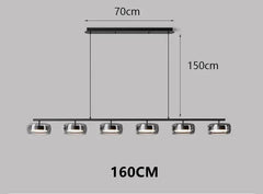 Nordic Minimalist Glass Pendant Lights Dimmable Table Dining Room Kitchen Island Ceiling Chandelier Indoor Lighting Fixture