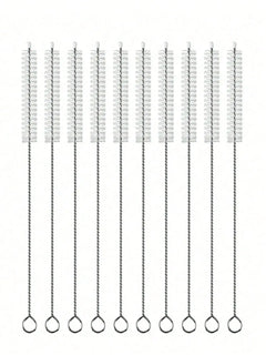 10pcs Straw Cleaning Brush, Stainless Steel Small Brush, Can Be Used To Clean Crevices, Teapots, Straws, And Baby Bottles.