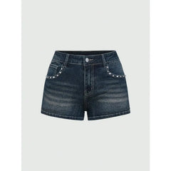 Summer Korean Sexy Low Waist Women Denim Short American Lady Y2K Elastic Slim Cotton Hot Jorts Female Embroidery Wrapping Jeans