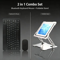 Bluetooth Wireless Keyboard and Mouse Combo Portable Mini Rechargeable for iPad Tablet Mobile Phone Android iOS Windows PC