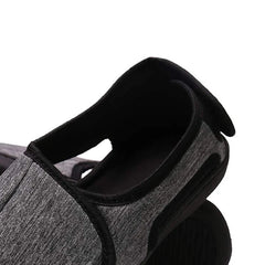 Hook and Loop Fastener Shoes Adjustable Edema House Shoes Breathable Wide Open Toe Sandals Non-Slip for Indoor Outdoor