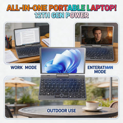 2025 New 8 Inch Oushedi Mini Laptop Intel N95 Quad Core Touch Screen Slim Portable Windows 11 Pro Notebook For Student Office