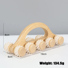 Wooden Massager Manual Roller Neck Back Waist Massage Tool Portable Meridian Dredging Massager Relax Leg Body Massage for Face