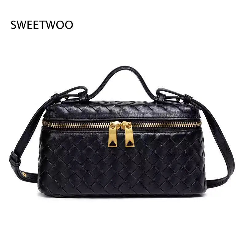 2026 Vintage Woven Texture Mini Barrel Bag Multi Wear Ways Portable Fashion Daily Shopping Crossbody Shoulder Bags
