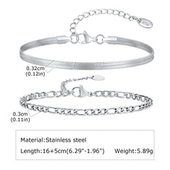 1/2/3pcs Chain Bracelet for, Stainless Steel Twisted Rope Cuban Chain