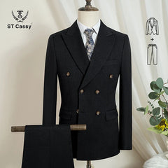 ST Cassy High Quality Elegant Man Suit 2 Piece Set Party Outfit Modern Wedding Dinner Suit for Men Stylish Business Office Suit