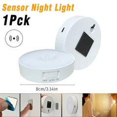 LED Night Light with Motion Sensor Cabinet Lamp Wireless Bedside Nightlight Battery Power For Bedroom Closet Stairs Lighting