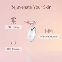 7 Colors LED Light Face Neck Beauty Device with Vibration Massage for