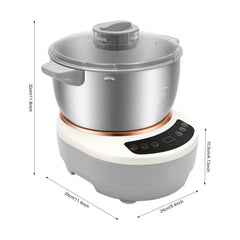 200W Electric Kneading Machine, 304 Stainless Steel Dough Kneading Machine, 5L Stand Mixer, 140-170 RPM, Timer Auto-Off, for Kitchen, Baking, Silver