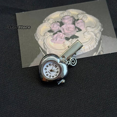Original Hollow Heart Pocket Watch Chain Keychain Design Steampunk Clock Vintage Necklace Pendant Jewelry Watch Men Women Gift