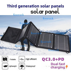 Ultra Monocrystalline Silicon Solar Panel Portable Foldable Photovoltaic Panel for Outdoor USB Charger 5V/9V for Smartphones QC