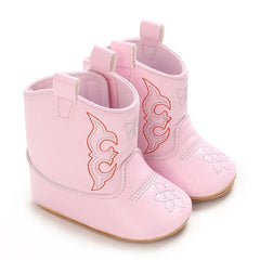 Western Denim Baby Winter Boots, Fashion Warm Casual First Walkers Shoes for Boys Girls 0-18 Months ﻿