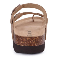 Litfun Open Toe Cork Sandals For Women Classic Brand Thick Sole Beach Shoes With Adjustable Buckle Summer Suede Flat Slippers