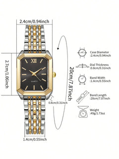 Ladies Quartz Watch Set with Embedded Jewelry Birthday Gift Not including Box Elegant Timepiece And Accessory Combo
