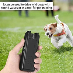 Safe Effective Ultrasonic Dog Repeller Anti-Barking Pet Training Tool Handheld Outdoor Deterrent Chaser with LED for Cats & Dogs