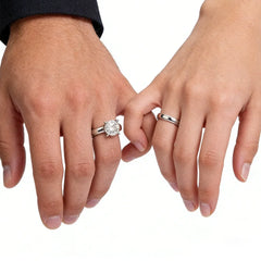 Minimalist Women's Wedding Rings with 4MM Cubic Zirconia Simple Elegant Female Finger Accessory Engagement Bands Jewelry