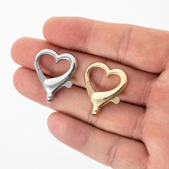 10pcs Heart Shaped Spring Clasps Metal Lobster Clasps Bag Clips Hook Dog Chain Buckles DIY Keychain Jewelry Making Accessories