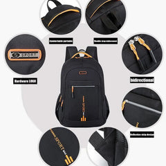 Unisex Large Capacity Backpack, Business Travel Laptop Bag, Multi-Compartment Design, Adjustable Straps, Ideal for Work Leisure