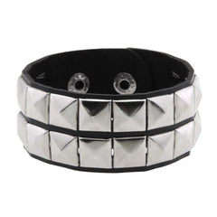 Punk Bracelets PU Leather Studded Bracelet Adjustable Goth Cuff Bracelet Gothic Rivet Buckle Wristband for Men Women Emo Jewelry