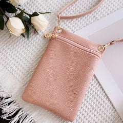 Mini Crossbody Bag PU Litchi Pattern Personalized Fashion Phone Bag Sweet Women's Convenient Shoulder Bag Purses and Handbags