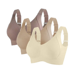 3pcs/set Women's Push-Up Bra Non-Wire Lift Bra Seamless Underwear