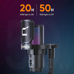 COMICA Uni Pro Wireless USB Gaming Microphone for PC Laptop Smartphone Noise Cancellation Condenser Mic with RGB Lights