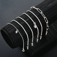 6pcs 925 Sterling Silver Rhinestone Bracelets for Women Girls Luxury