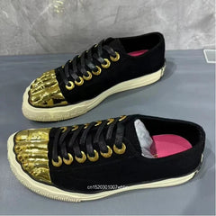 New Men's and Women's Gold Toed Board Shoes, Adult Lace Up Flat Cloth