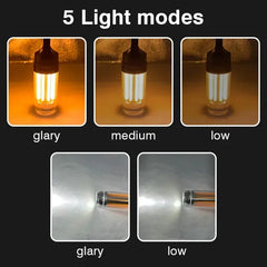 Camping Light Lightweight Handheld Torch 5 Lighting Modes Rechargeable