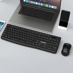 Ks Bluetooth Keyboard and Mouse Combo，Full Size Wireless Dual-Mode Connection，Low-Noise Keys for Desktop/Laptop
