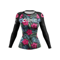 Flower Print Women Rash Guard Gym Clothes MMA Compression Yoga Wear Jiu Jitsu Rashguard T-shirt+Pants Boxing Grappling 4pcs/Sets