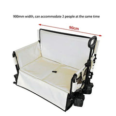 Large Capacity Outdoor Folding Cart Camping Stroller Rear-open Camper Wagon Portable Utility Cart For Shopping Picnic Fishing