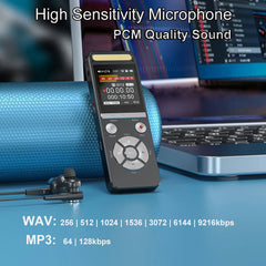 Professional Voice Recorder 9126KBPS Hi-Res Audio for Interview Meeting Lecture Evidence Collection Noise Reduction AI Recorder