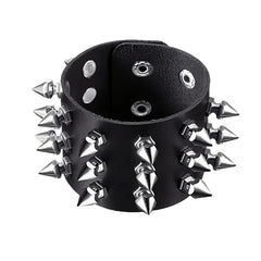 T5UF Stylish Punk Rock Bracelet Square Rivets Punk Wristband Trendy Gothic Jewelry Suitable for Individuality and Comfort