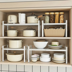 Kitchen Storage Rack under the Sink, Layered Shelf in the Cabinet, Countertop, Extendable Cabinet, Dish Storage Rack for Home