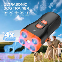 Dog Bark Deterrent Device, 4X Ultrasonic Anti Barking, Training Modes 50FT Range Barks No More Indoors Outdoors Behavior Corre