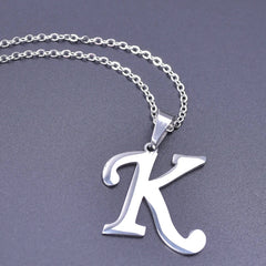 26 Letters Necklace Stainless Steel Initial Necklaces Pendant Big
