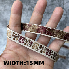 5 Yards 1~3CM Geometric Flower Designs Are Selling Well Embroidered Jacquard Ribbon Decorative Clothing Dog Chain Curtains
