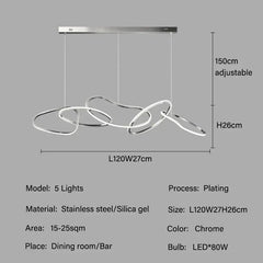 Modern Rings Pendant Lights Black&Golden for Living Dining Room Bedroom Ceiling Chandelier Lamps Indoor Hanging Lighting Fixture